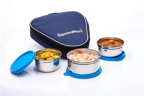 signoraware sleek steel lunch box|signoraware lunch box lowest price.